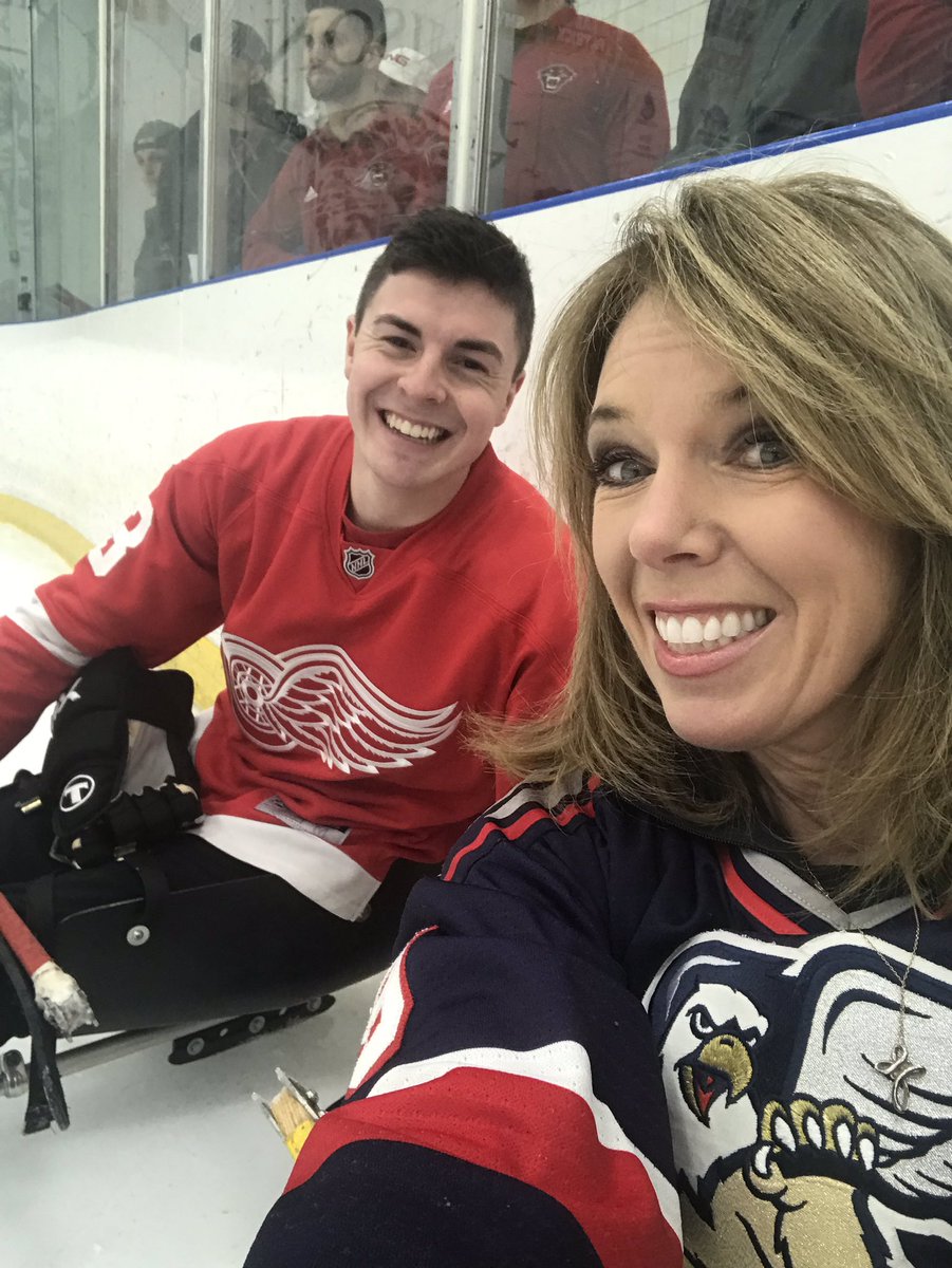 terrideboer's tweet photo. Playing sled hockey with the Sled Wings and @GRGriffins and @CaseyJ_WOODTV @FOX17Zach #sledwings #harderthanitlooks https://t.co/djuxXgBeWF