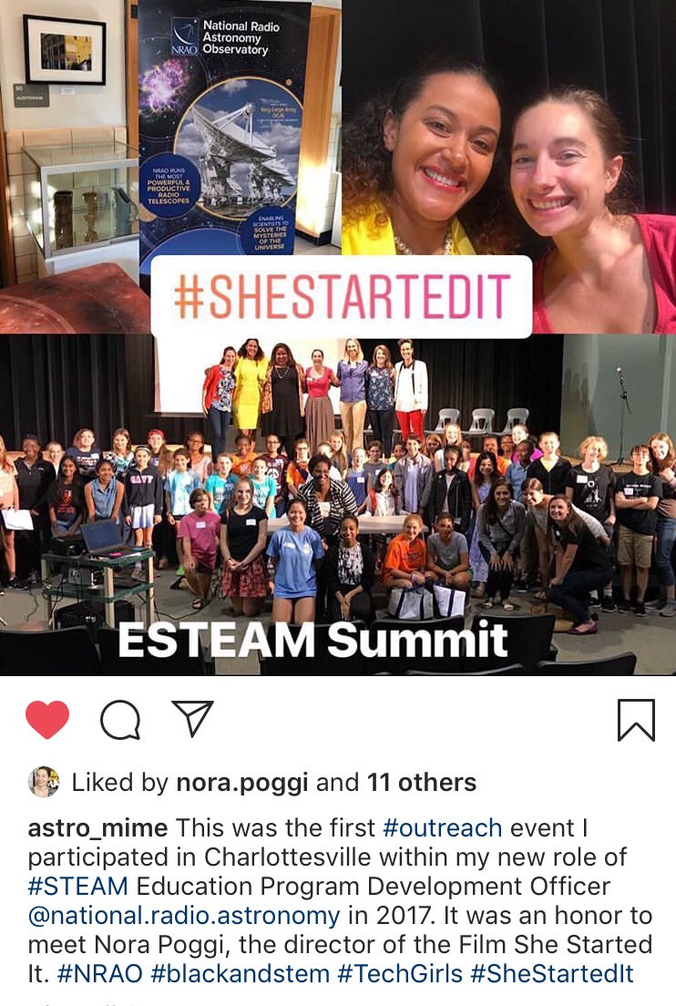 SheStartedIt's tweet image. Thank you .@astromime .@TheNRAO for the shout out it was our pleasure ! #SheStartedIt #Esteam #WomenInTech #WomenInScience #WomenEntrepreneurs