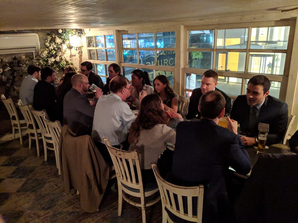 BritAmBusiness's tweet photo. The business cards are out tonight! Speed Networking over pints and bites with executives from BAB and @IACCNewYork. https://t.co/pVugNY7FPd