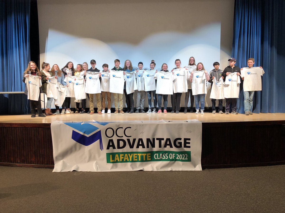 OnondagaCC's tweet photo. Welcome to the OCC Advantage program @LaFayetteCSD 🙌 When these students complete the college readiness program they’ll get free tuition at OCC funded by your generous donations! https://t.co/WDZnN9U9X9