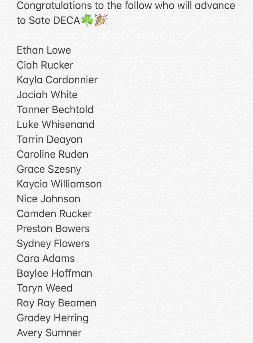 LAF_DECA's tweet photo. Congratulations 🎉 State DECA here we come!!!!!! So incredibly proud of everyone who competed at districts💚☘️💚☘️ https://t.co/cyEfI57Rxk