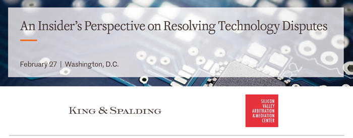 <a href="/schiefelbeingdr/">Lester Schiefelbein</a> will speak at a forum hosted by the law firm <a href="/kslaw/">King & Spalding</a> and <a href="/svamc/">Vamshi Krishna</a> tomorrow evening in Washington DC. The program, An Insider’s Perspective on Resolving Technology Disputes, will provide attendees insight into unique considerations in resolving technology disputes.