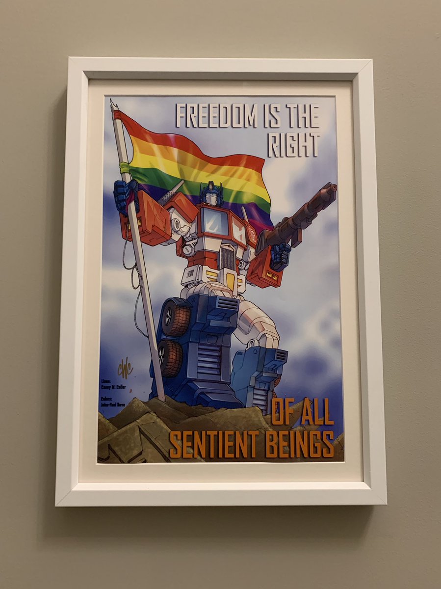 LGBT_Activist's tweet photo. Finally framed and put this illustration up in our house. “Freedom is the right of all sentient beings.” Thanks @CaseyWColler and @wordmongerer. I LOVE it! https://t.co/IfgWR99mXz