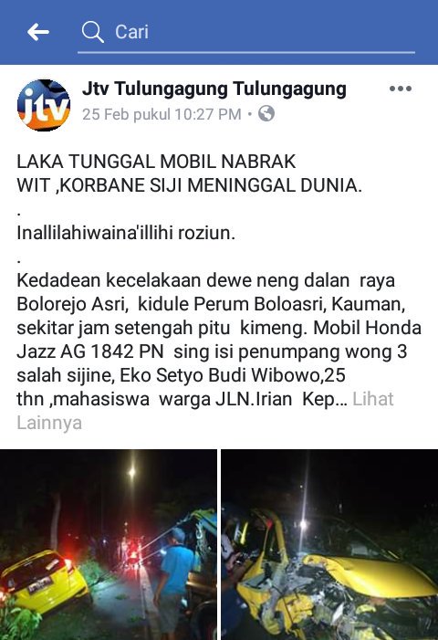Viking_Blitar's tweet photo. Info dari tetangga kami, Viking Tulungagung bahwa salah satu anggota bernama mas Andre Saputro mengalami kecelakaan tunggal bersama dua temannya.

Mas Andre diharuskan menjalani operasi karena patah tulang kaki dan hidung https://t.co/Z1RsARBoyZ