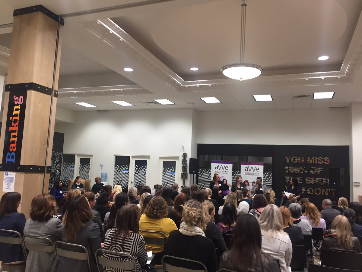 NMedeiros15's tweet photo. Welcome @AWEbusiness & all the entrepreneurs hanging out for the panel event today at the ATB Entrepreneur Centre! #ecyeg #womenentrepreneurs @ATBBusiness #fullcrowd #networking https://t.co/LLzPeLzpTw