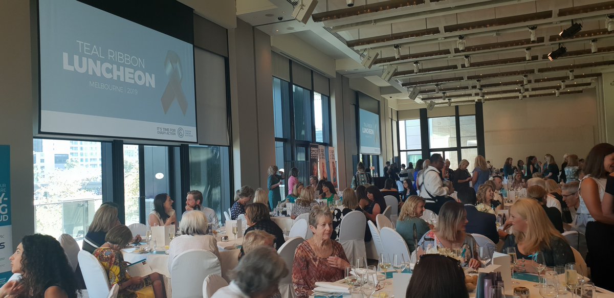 OvarianCancerOz's tweet photo. We’re excited to be at @CrownResorts for our Teal Ribbon Day lunch, raising awareness, funds and showing support for Australians affected by #ovariancancer #TealRibbonDay2019 #OCAM2019 https://t.co/I9HNLhxH8Z
