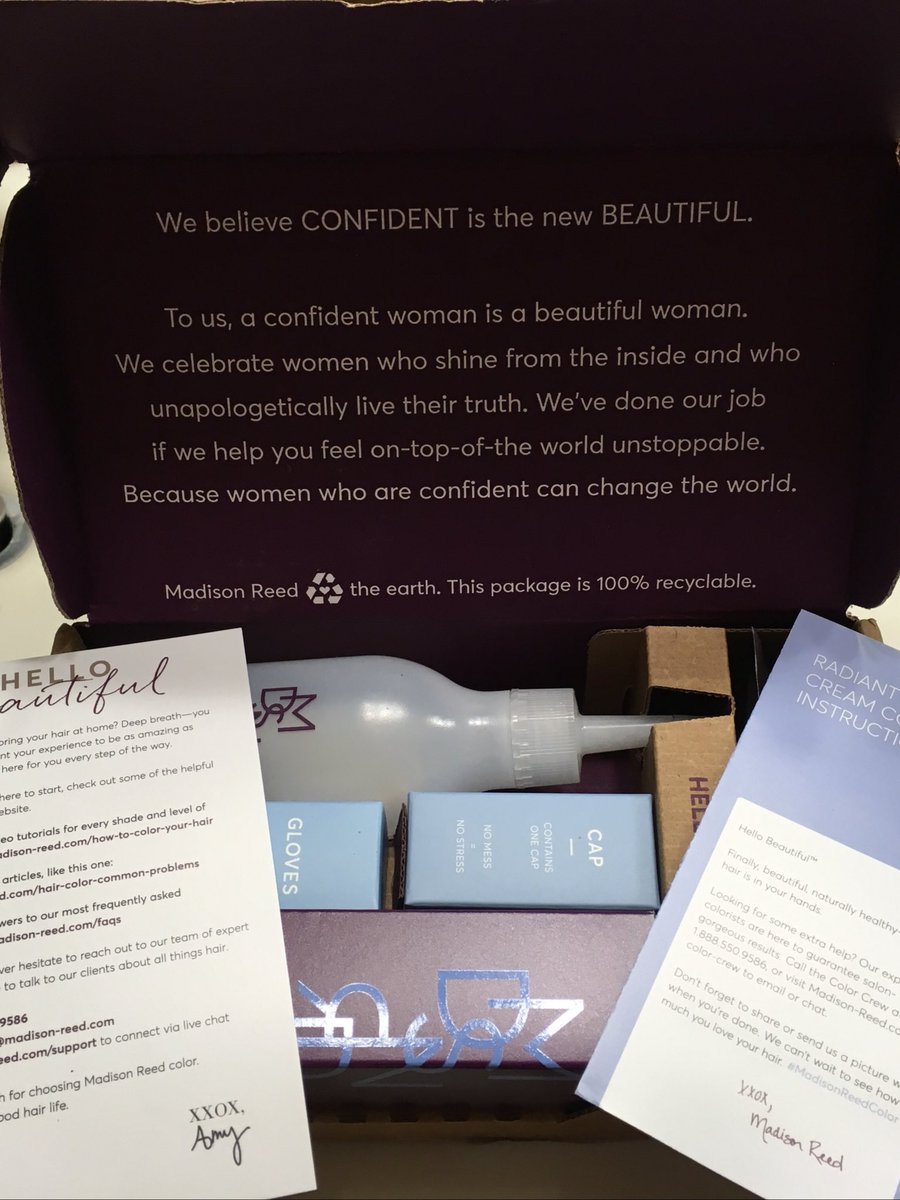Brandy_W's tweet photo. Got my @madisonreedllb box today. Excited to see how this comes out! #haircolor #doingitmyself #withalittlehelp #grey #colored #roots https://t.co/jHcViEF1BF