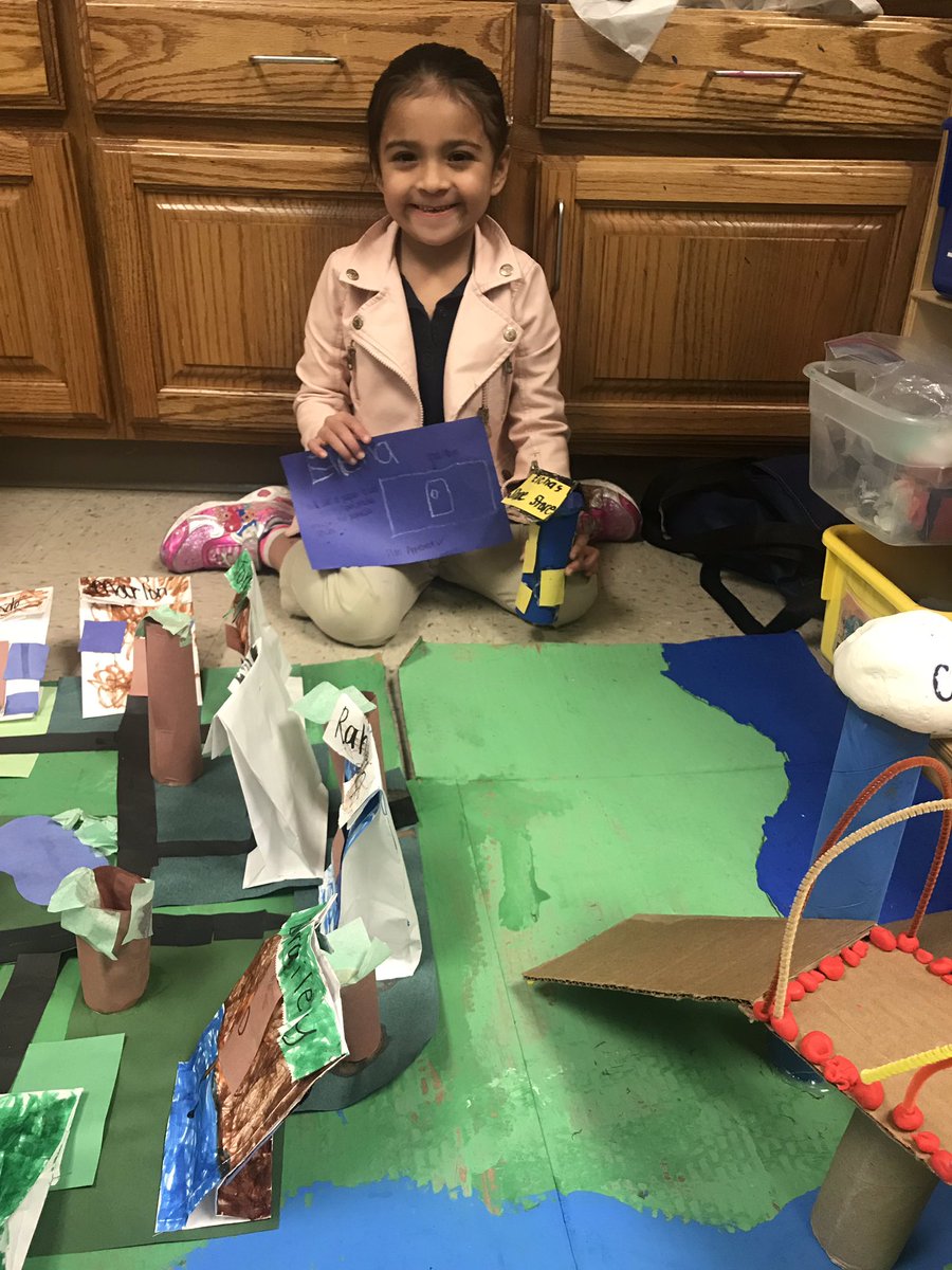 We have been busy over here creating! The question of this week has been, what would you like to be when you grow up? Where would you work? From this prompt the kids have been creating their dream jobs workplace for our “Cool Town” community. #wbrproud #prek #community #STEM