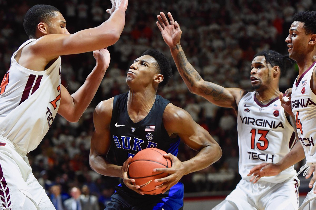 Down goes Duke!

RJ Barrett's 21 PTS not enough as No. 20 Virginia Tech holds off No. 3 Duke, 77-72