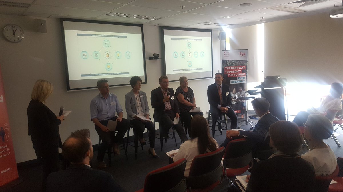 fya_org's tweet photo. Over to our panel with FYA CEO @JanOwenAM facilitating a discussion of Aged Care employers in South West Vic, @swtafe educators + local council to deep dive on the #NewWorkMindset report findings in Warrnambool. https://t.co/7MGpHA0OY8