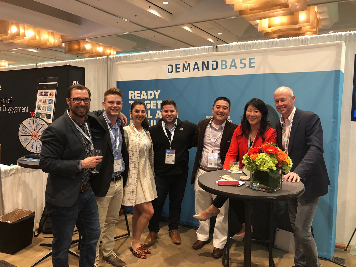 Demandbase's tweet photo. Team DB out here in full force! Booth 402 #B2BMX #TwitterGold https://t.co/UZVc9zGT1E