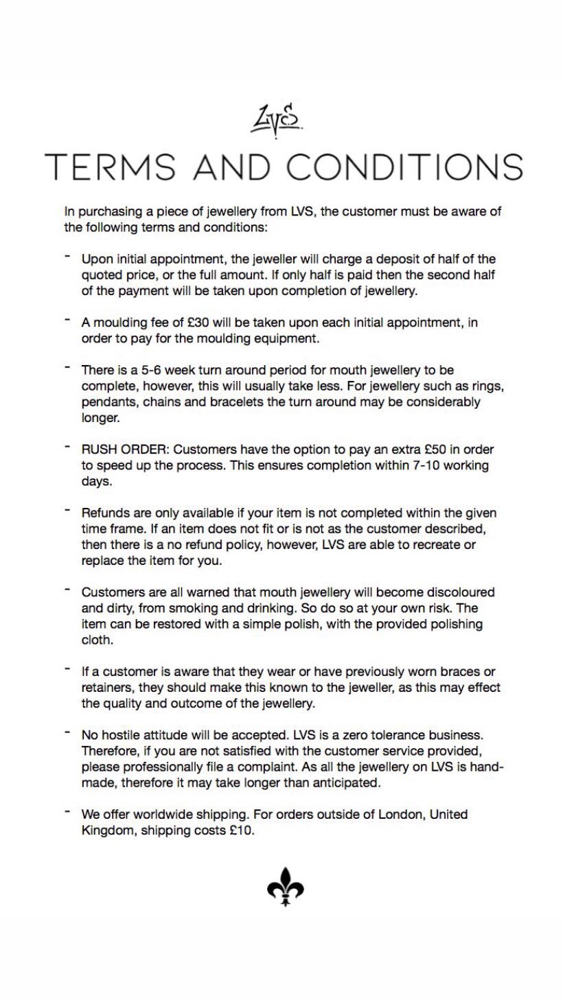 ⚜️LVS JEWELLER⚜️ on X: &ldquo;⚜️ LVS TERMS &amp; CONDITIONS ⚜️ https 
