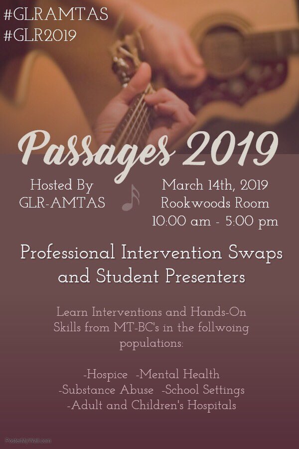 GLRAMTAS's tweet photo. Join us on March 14th for Passages!
@GLRAMTA @GLRConference 

#GLR2019 #GLRAMTAS #GLRAMTA https://t.co/aWXHYKIVkj