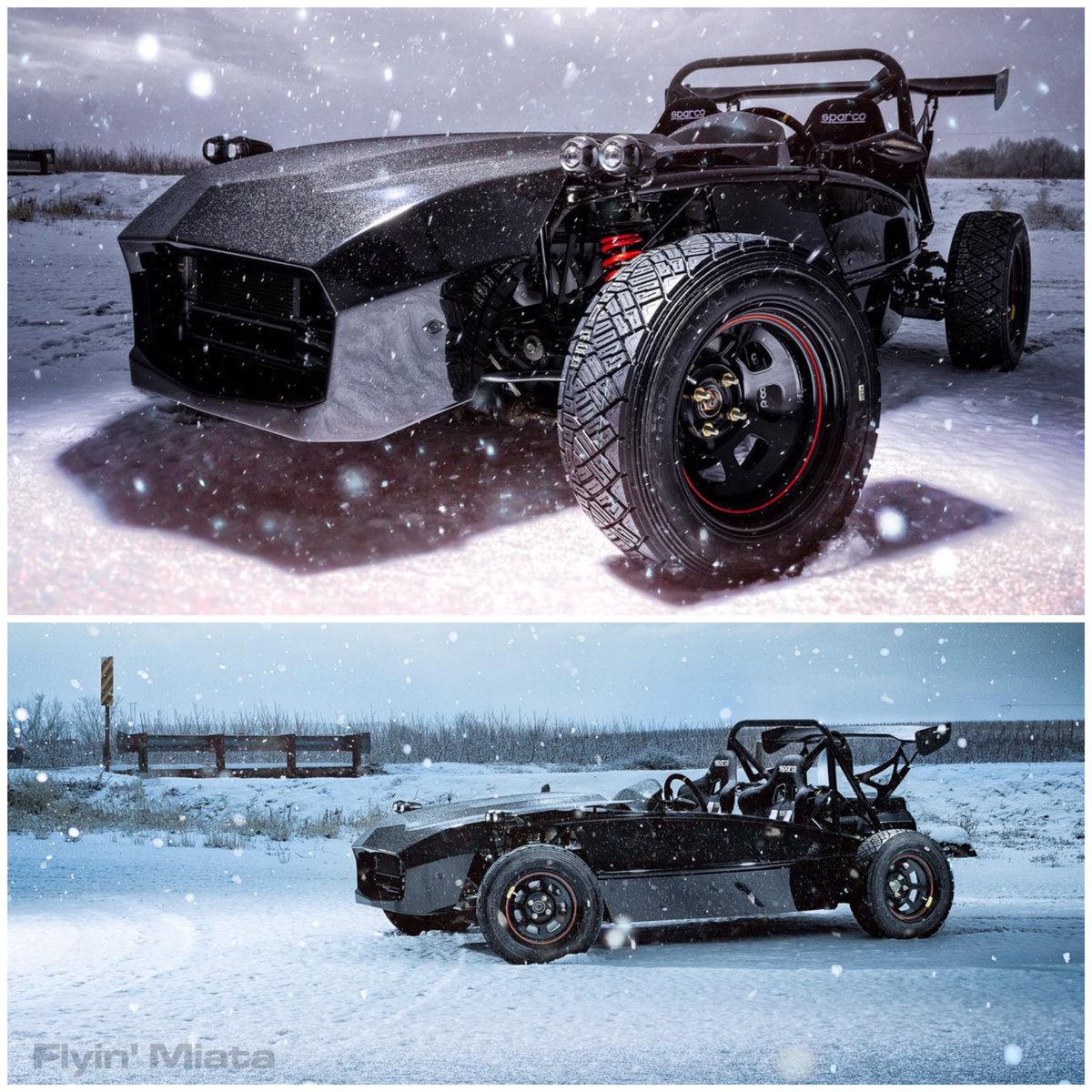Exomotive's tweet photo. Snow Day! #Exocet #FlyinMiata #v8swap https://t.co/Yvo9amgVyN