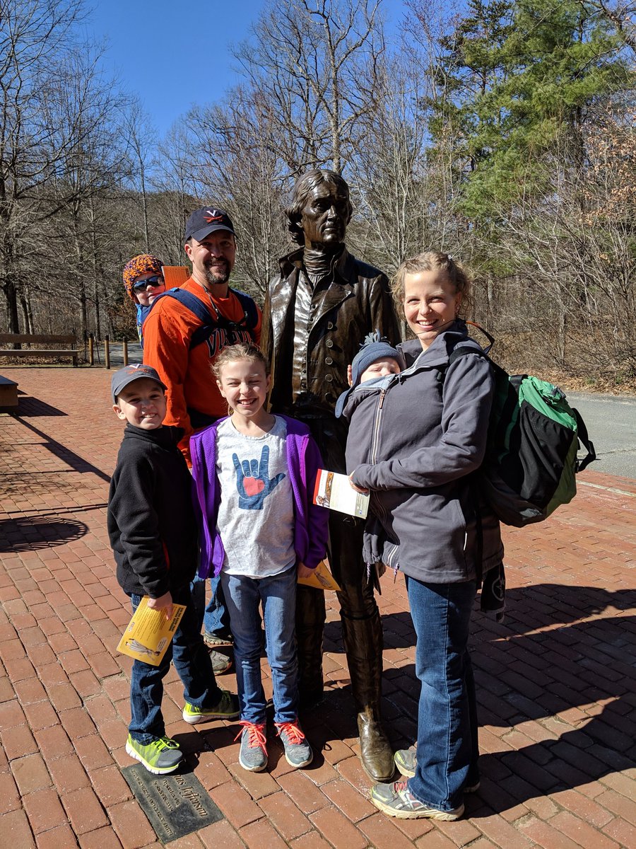 mountainways's tweet photo. Thanks @TJMonticello for a great visit today. All the staff were incredibly kind, knowledgeable, and helpful. #TJselfie #kidslovehistorytoo https://t.co/lWpGJsngfj