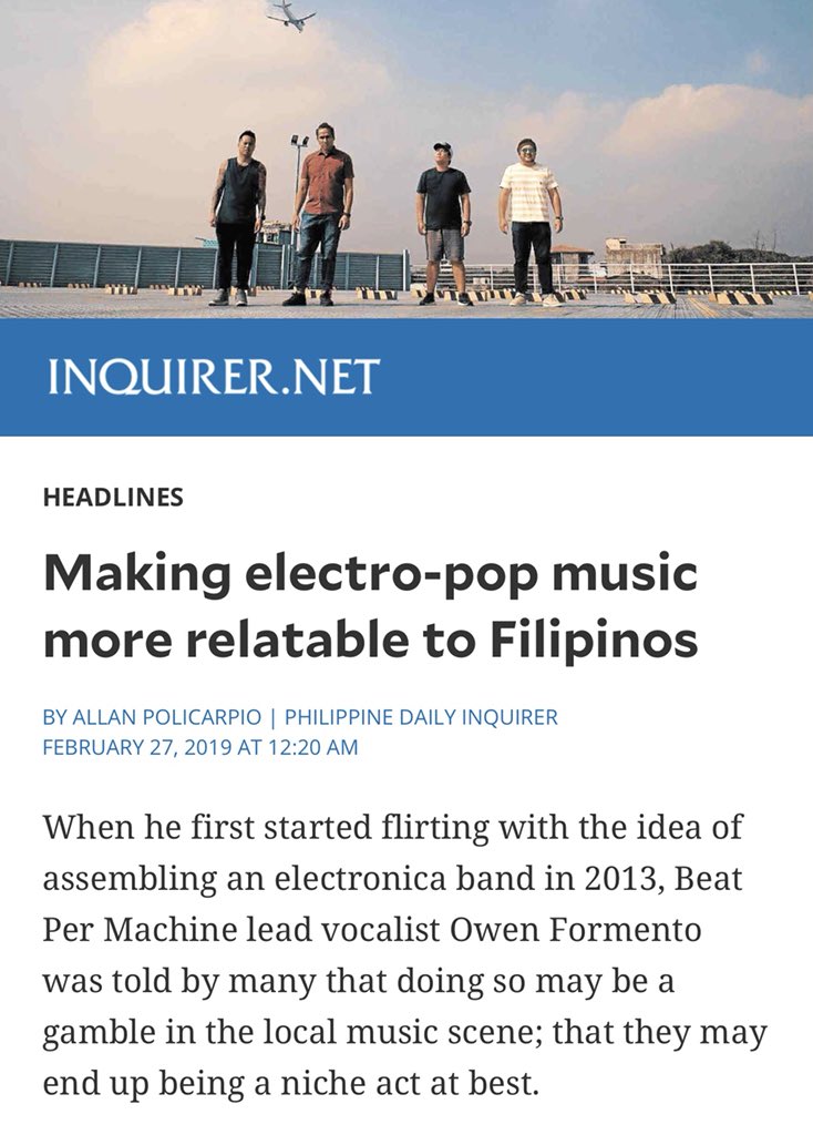 beatpermachine's tweet image. BPM Headlines @phldailyinq 
INQUIRER.net Allan Policarpio Thank you🙏
@Dittomusic @owenformento18 
entertainment.inquirer.net/319848/making-…