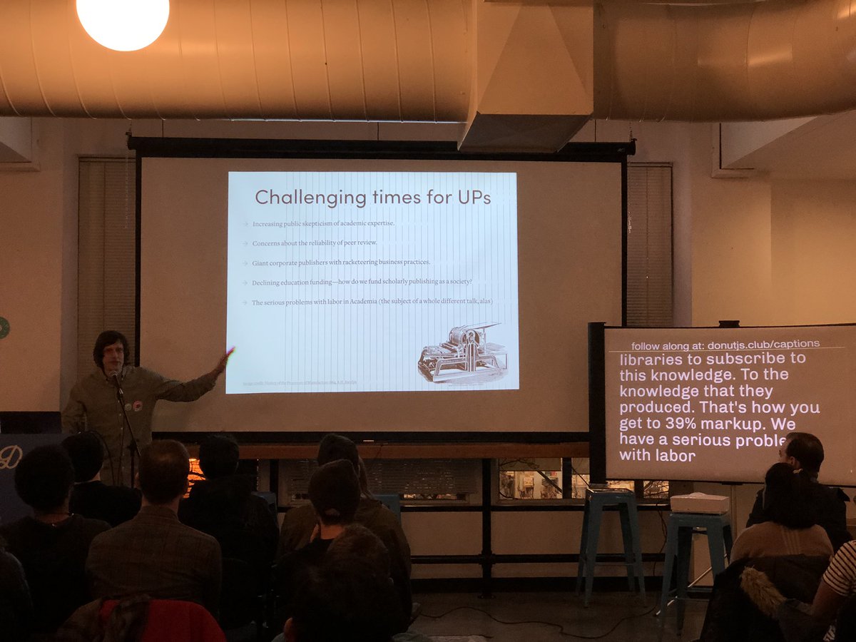 donutjs's tweet image. We’ve got @zdavis talking about the challenges facing university publishing and the importance of Open Access.