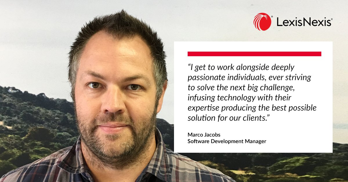 LexisNexisZA's tweet image. Meet Cape Town-based LexisNexis Software Development Manager Marco Jacobs and take a look at a few of the reasons why he loves being a part of the LNSA team… 

#WhyILoveLexisNexis