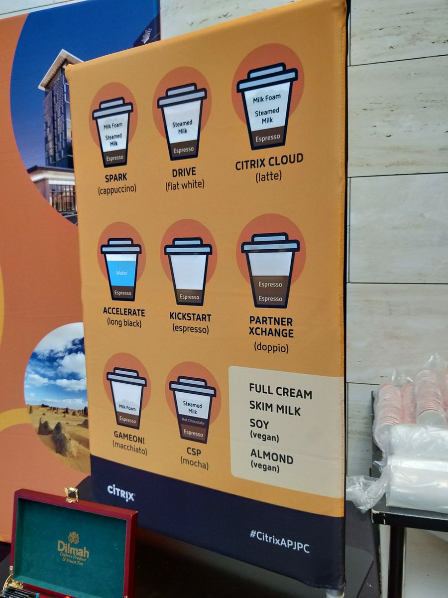 GaryDuffield's tweet image. Already love the coffee at #citrixapjpc