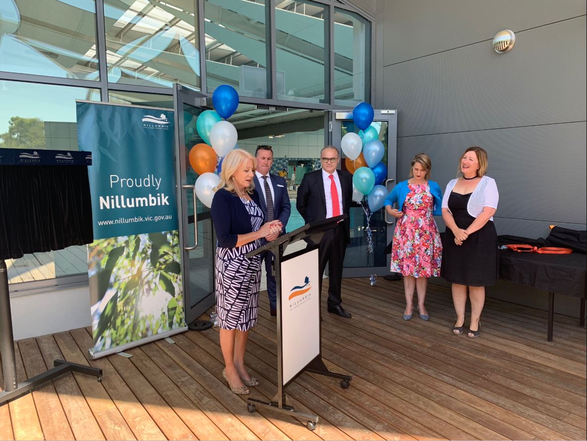 Mayor Karen Egan speaks at the official opening of the Eltham Leisure Centre

<a href="/ElthamLeisureCe/">Eltham Leisure Centre</a> <a href="/AlignedLeisure/">Aligned Leisure</a>