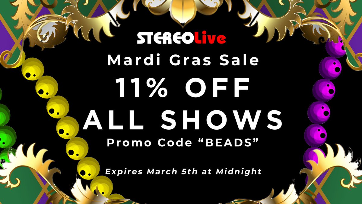 Use code "BEADS" to save 11% on ALL upcoming shows at @Stereo_Live Houston! 📿

Upcoming Shows: stereolivehouston.com 🎫