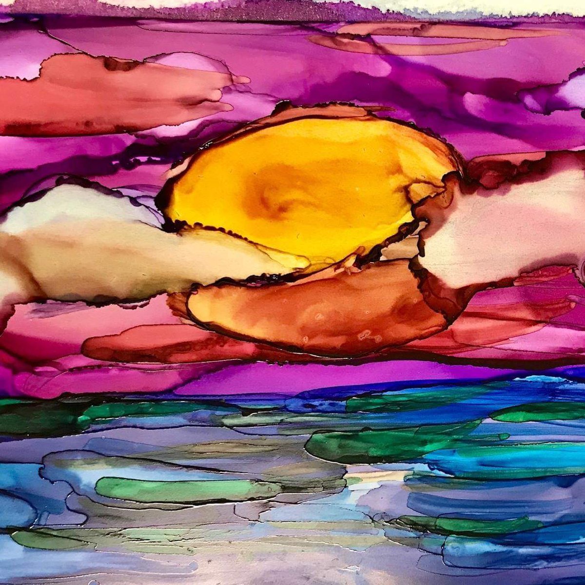 NAEAMiddleLevel's tweet image. New profile pic from @mrsthiele of Brambleton Middle School of Virginia. Thanks for sharing 7th grader Ali&apos;s alcohol ink painting!
