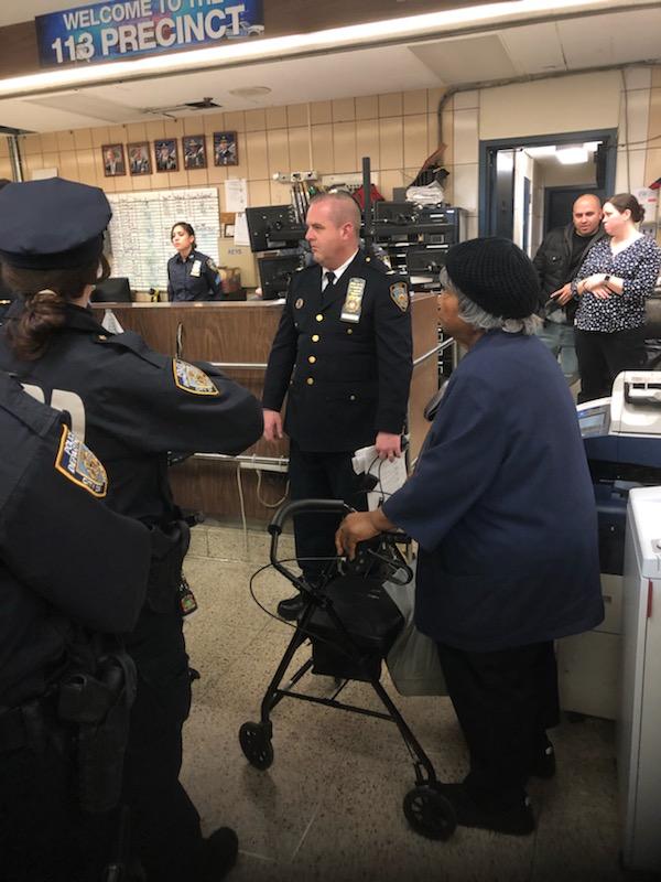 NYPD113Pct's tweet image. Ret. Detective Mollie Ann Gustine attended our 4x12 roll call and was so happy to reminisce with the ofc's about her days on patrol in the 60's &amp;amp; 70's. #womeninpolicing #89plus #blackhistorymonth @NYPDDetectives @NYCPDDEA @NYPDQueensSouth