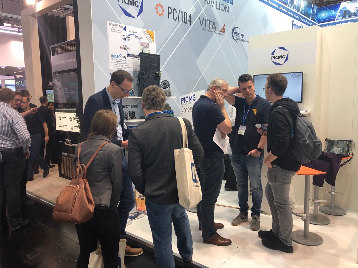 picmg_org's tweet image. A great first day at #ew19   Come see products from 16 #PICMG member companies.  We’ll have tech presentations from 3-5pm on Wednesday on #comexpress #cpciserial #Microtca   Hall 3A-528.