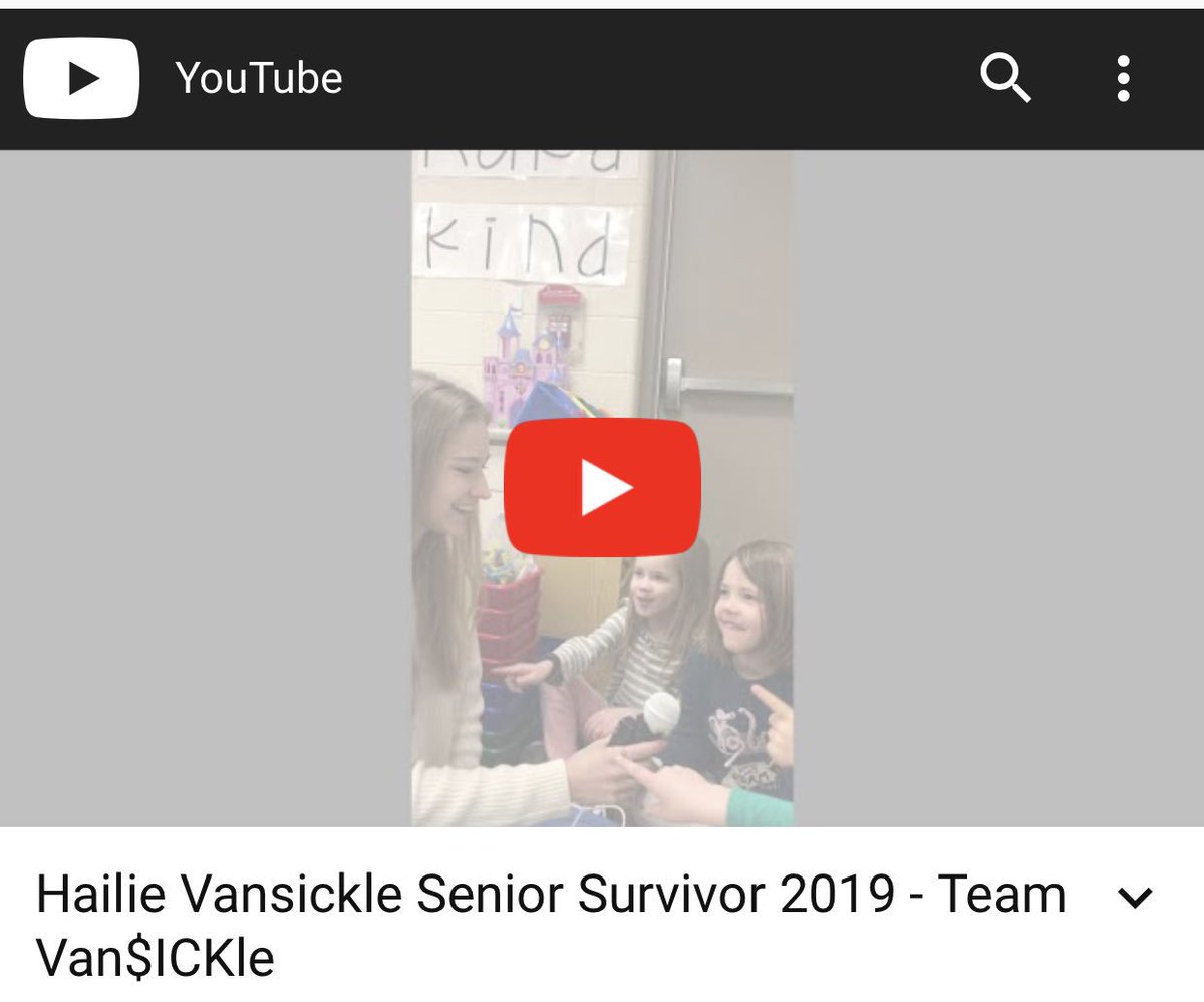 Check out my senior survivor video! 

Hailie Vansickle Senior Survivor 2019 - Team Van$ICKle youtu.be/ePbtBq3_gaQ via <a href="/YouTube/">YouTube</a>