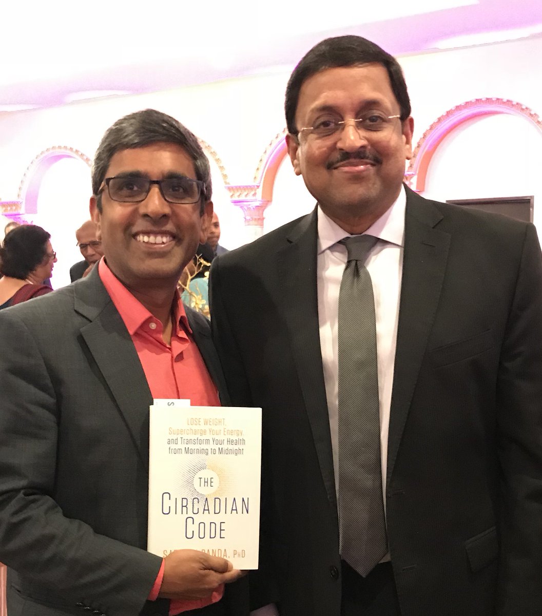 SatchinPanda's tweet photo. Had a wonderful evening discussing #TRE and #TheCircadianCode With Ambassador Sanjay Panda, Consul General India - San Francisco. https://t.co/xMGNr3vCOk
