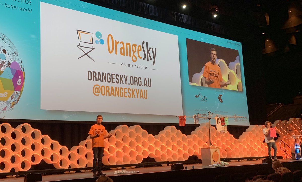 BuchholzJoel's tweet photo. Inspiring stuff at #PC2019QLD from @OrangeSkyAU’s Nic & Lucas:
Laundries & showers might be basic essentials that provide comfort & dignity. However, you don’t need an orange van to provide hope. Never underestimate the power of an awesome conversation.
https://t.co/pqfCGSZ9Ri https://t.co/MmVdWGlKHP