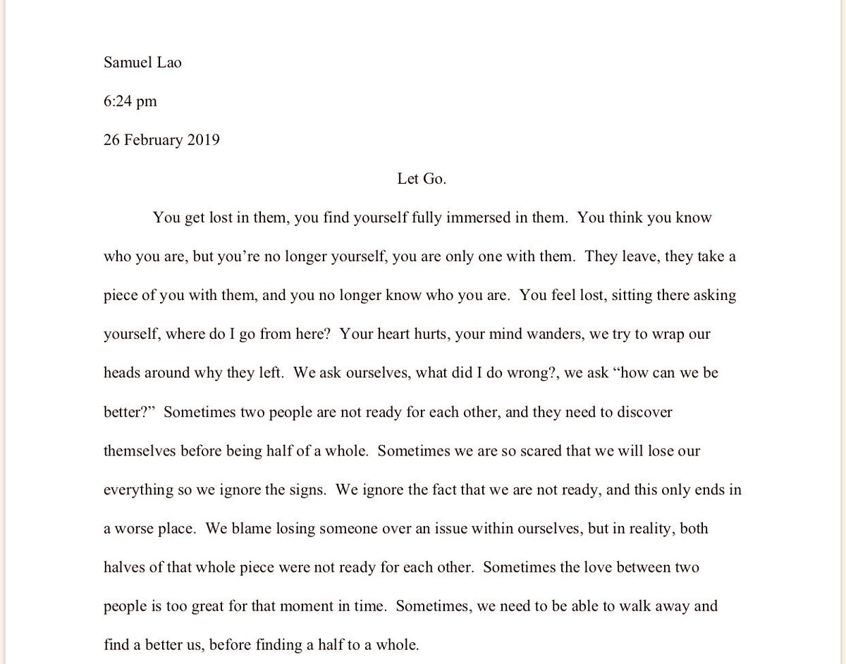 sammlao's tweet photo. It’s been a while, but I hope anyone who can relate to me gets an opportunity to read this. Thank you for the support all. Enjoy. https://t.co/J7jTDIfHNR