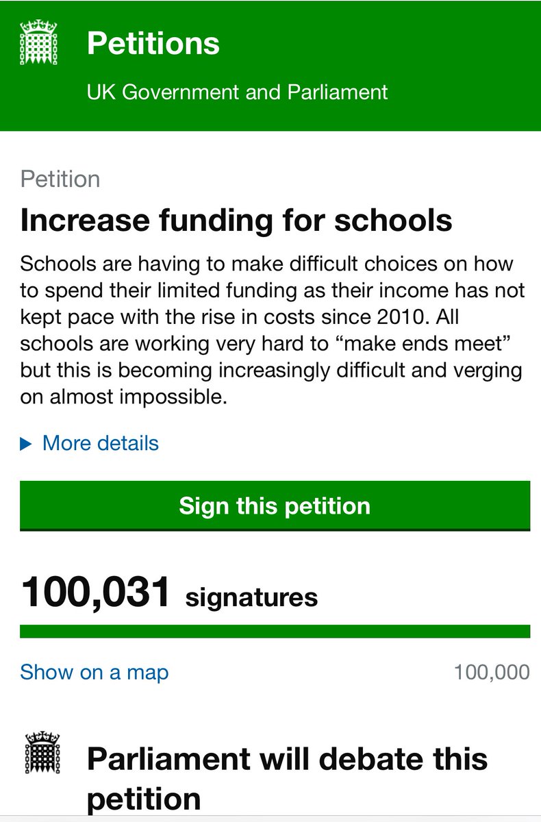 rob_kelsall's tweet photo. ✅ We did it!! 100,000 supporters and still going strong. Truly great effort by everyone involved. 

👉 Now let’s focus on our MPs and make sure they join the school funding debate this Monday, 4 March #moreschoolfunding https://t.co/amw024fRTd