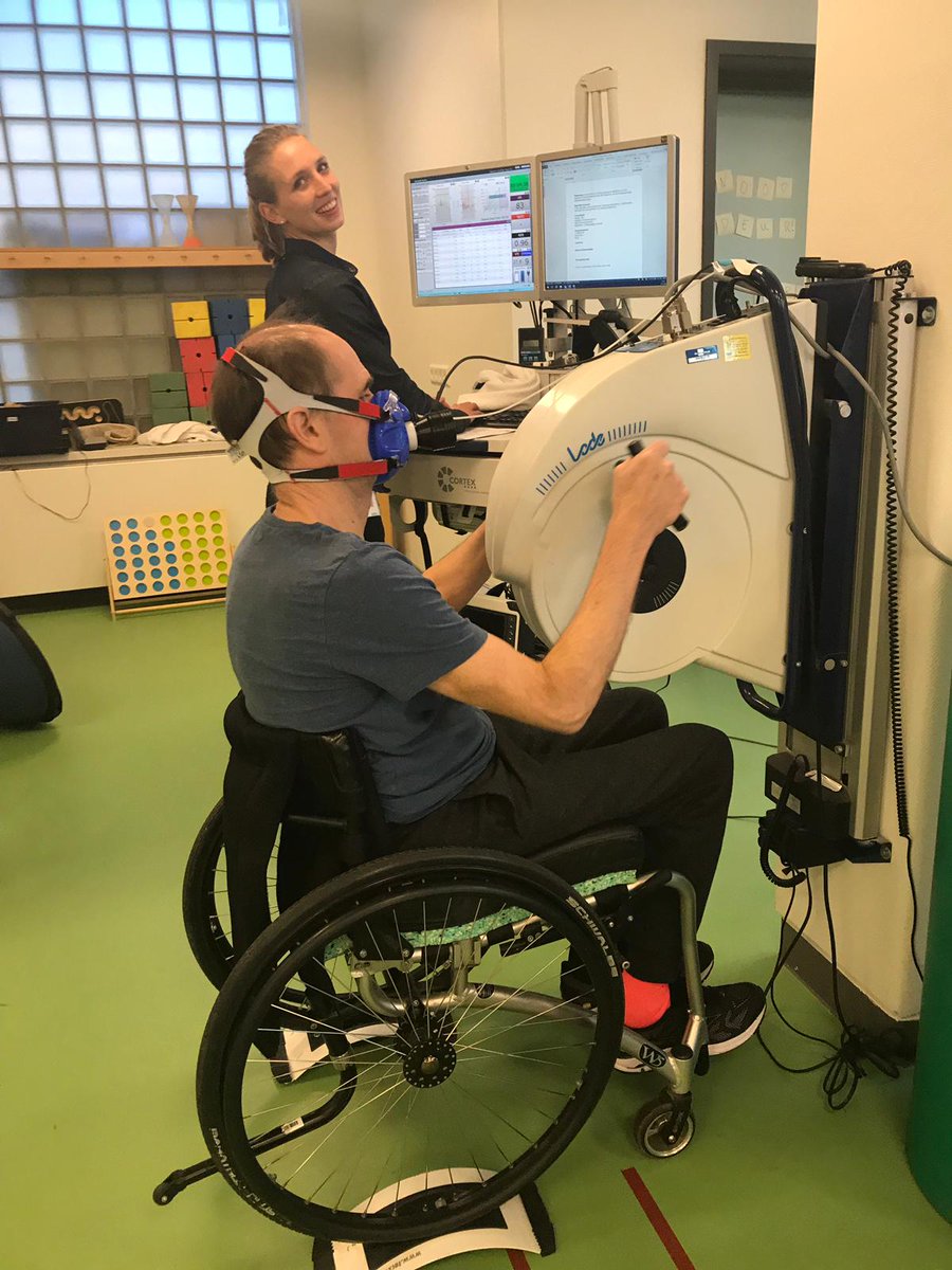 Daar gaat ie! Volop een #inspanningstest met de <a href="/Lode_Ergometry/">Lode Ergometry</a> Angio en Cortex #ademgasanalyse bij de Hoogstraat revalidatie! #VO2max #gogogo #allesgeven