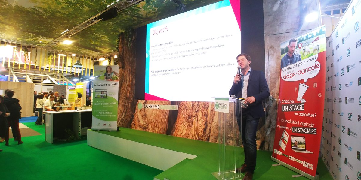 Présentation du site internet installation-agricole.com au <a href="/Salondelagri/">Salon International de l'Agriculture</a> sur le stanf de la <a href="/FermeDigitale/">La Ferme Digitale</a> simuler son installation en 30 minutes c'est possible ! <a href="/JA_NleAquitaine/">Jeunes Agriculteurs Nouvelle-Aquitaine</a>. <a href="/solansthomas33/">Solans</a> <a href="/CourteixClement/">Clément Courteix</a>