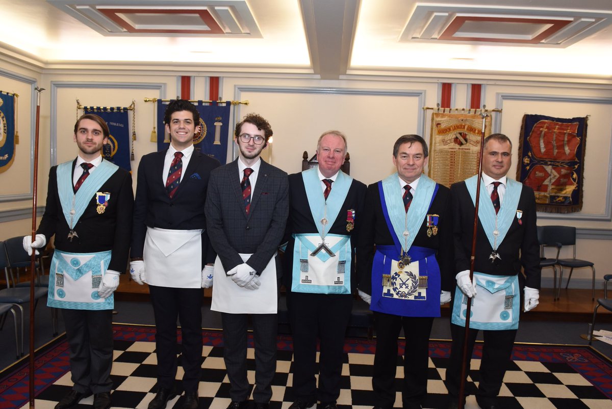 RSMFreemasons's tweet photo. Photographs from our last lodge meeting where we welcomed two @UGLE_UniScheme candidates to the lodge. #HereForGood #Freemasonry https://t.co/E9mEjhs216