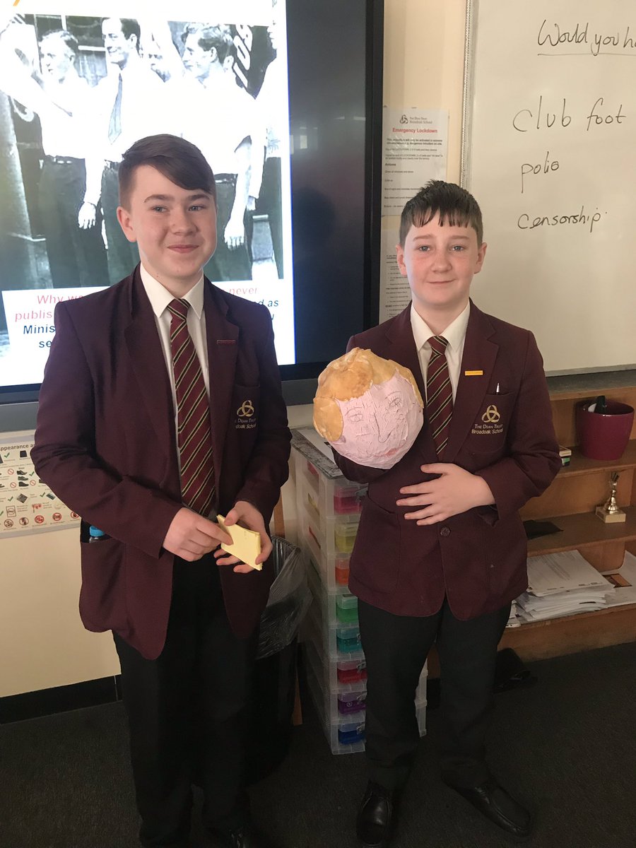 BroadoakStaff's tweet photo. Year 8 have made models of 20th century leaders in History! Here’s Margaret Thatcher and Mahatma Gandhi! https://t.co/aDaxKztgUr