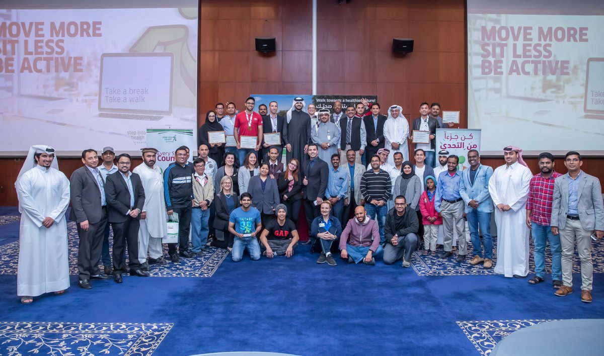 Aspetar's tweet photo. ما يزيد عن 3000 موظف من 15 مؤسسة حكومية وخاصة شاركوا في برنامج صحتك في خطوتك
https://t.co/t148sx6Xb0 https://t.co/qTWdbGitoz