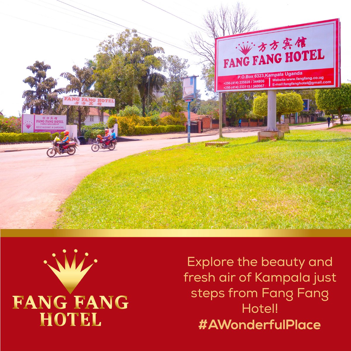 Explore the hustle and bustle of Kampala just steps from Fang Fang Hotel! #AWonderfulPlace 🌃