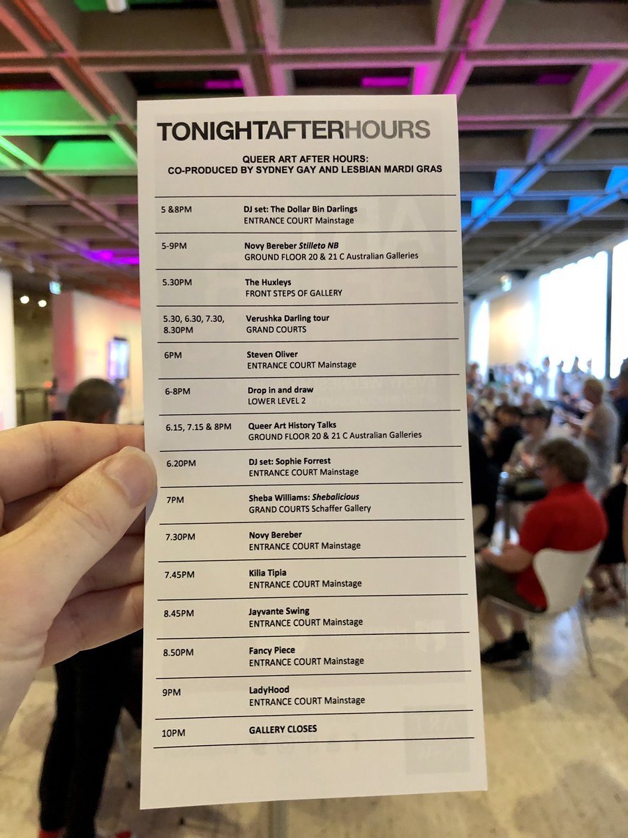Here’s the lineup for tonight at #QueerArtAfterHours <a href="/ArtGalleryofNSW/">Art Gallery NSW</a> 🌈❤️🙏😀