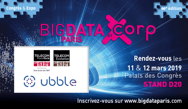 telecomparis's tweet photo. #BigData Congrès @bigdataparis avec @IncubParisTech : sur le stand D20, retrouvez mardi 12 mars matin la #startup #Ubble.ai qui facilite l’inscription aux services en ligne, tout en luttant contre l’usurpation d’identité grâce à l’analyse d’un flux vidéo avec l’#IA https://t.co/MGzE4ymD2D