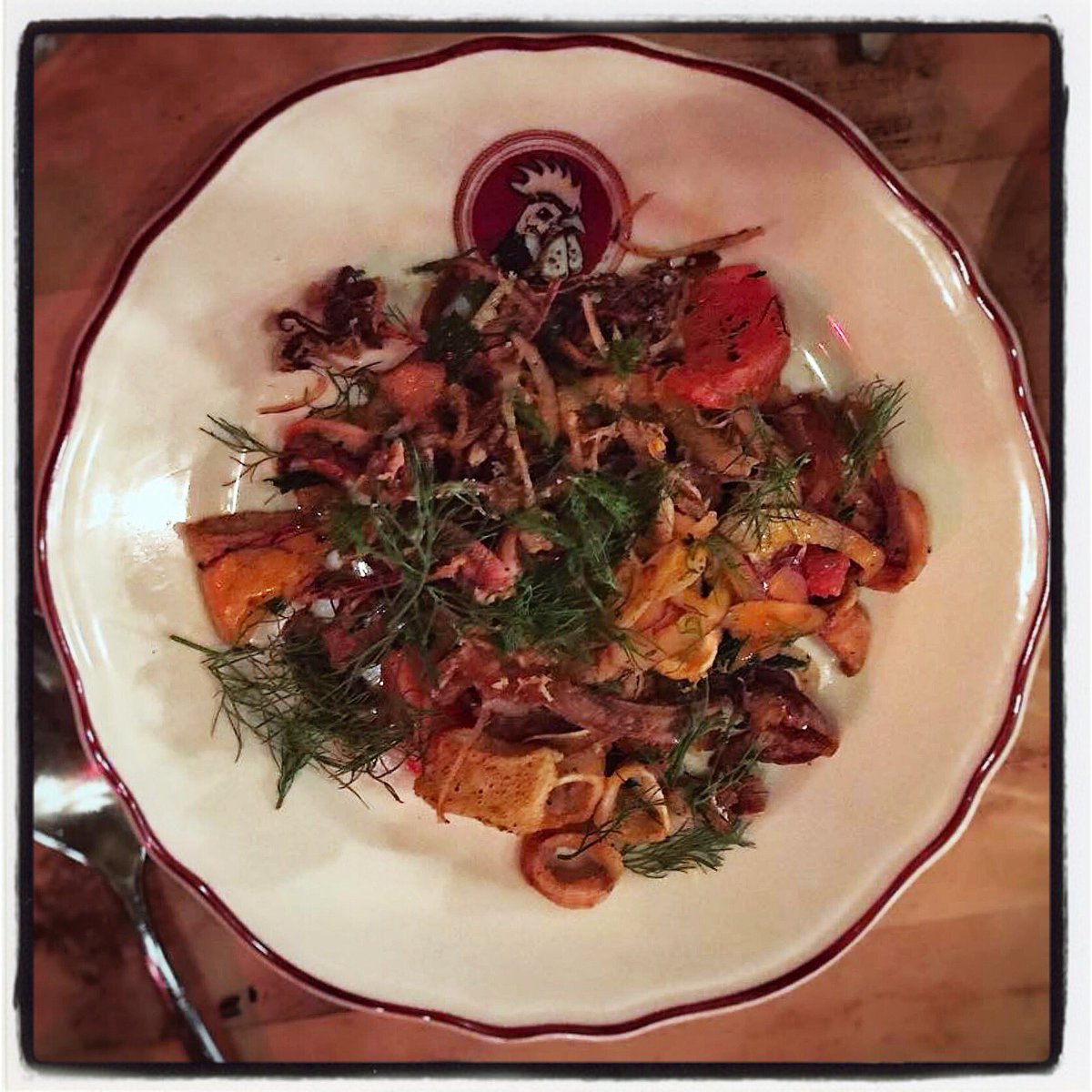 cockscomb_sf's tweet photo. #ItsOnTheMenu > Crispy Squid &amp; Pig Ears, citrus, mint &amp; calabrian chili ... Located in our Starters &amp; Salads https://t.co/c3StJofMju
