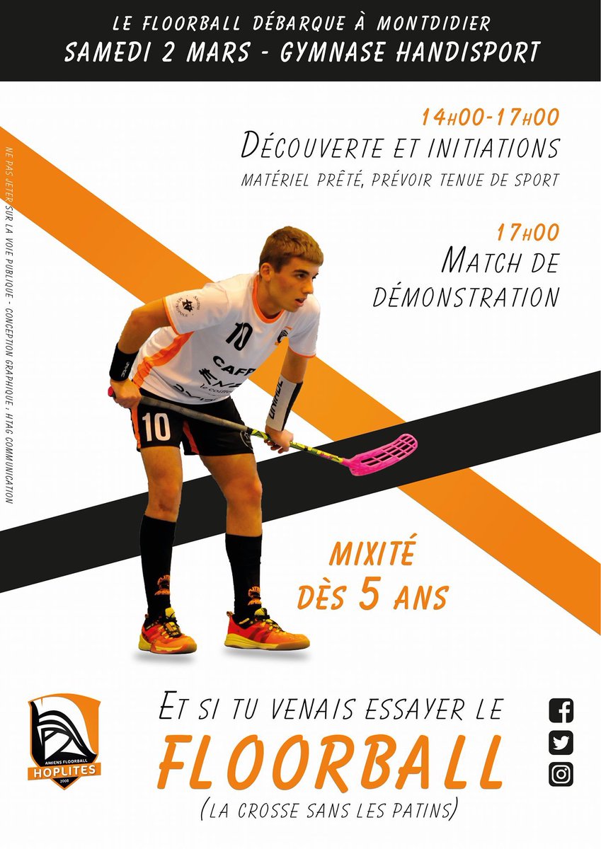 HoplitesAmbiani's tweet photo. INITIATION FLOORBALL CE SAMEDI À MONTDIDIER !

14H-17H : Ateliers découvertes 
17H : Match de démonstration 

Venez nombreux !
@amismontdidier 

#GoHopsGo https://t.co/qXlHaRJb4e