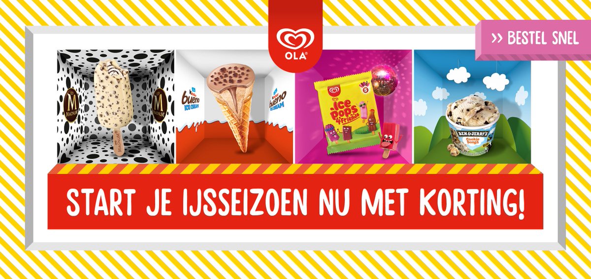 Het wordt weer een fantastisch ijsseizoen met OLA!

Ook dit jaar kun je het ijsseizoen voordelig beginnen met de OLA opstartactie. Bestel voor 22 april en kies uit de 5+1, 9+2 of 13+3 aanbieding!

Bestel via Unilever Online bij uw eigen FOOX groothandel >> unileveronline.nl/ola#!/welcome