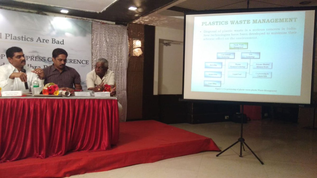 Fijeeha's tweet image. Disposal of plastic waste is a serious #EnvironmentalIssue in #India. However, new technologies have been developed to minimise their adverse effects on the #Environment says our Chief Guest Shri V Kiran Kumar in his presentation at #Vijayawada

#WasteManagement #RecyclePlastic