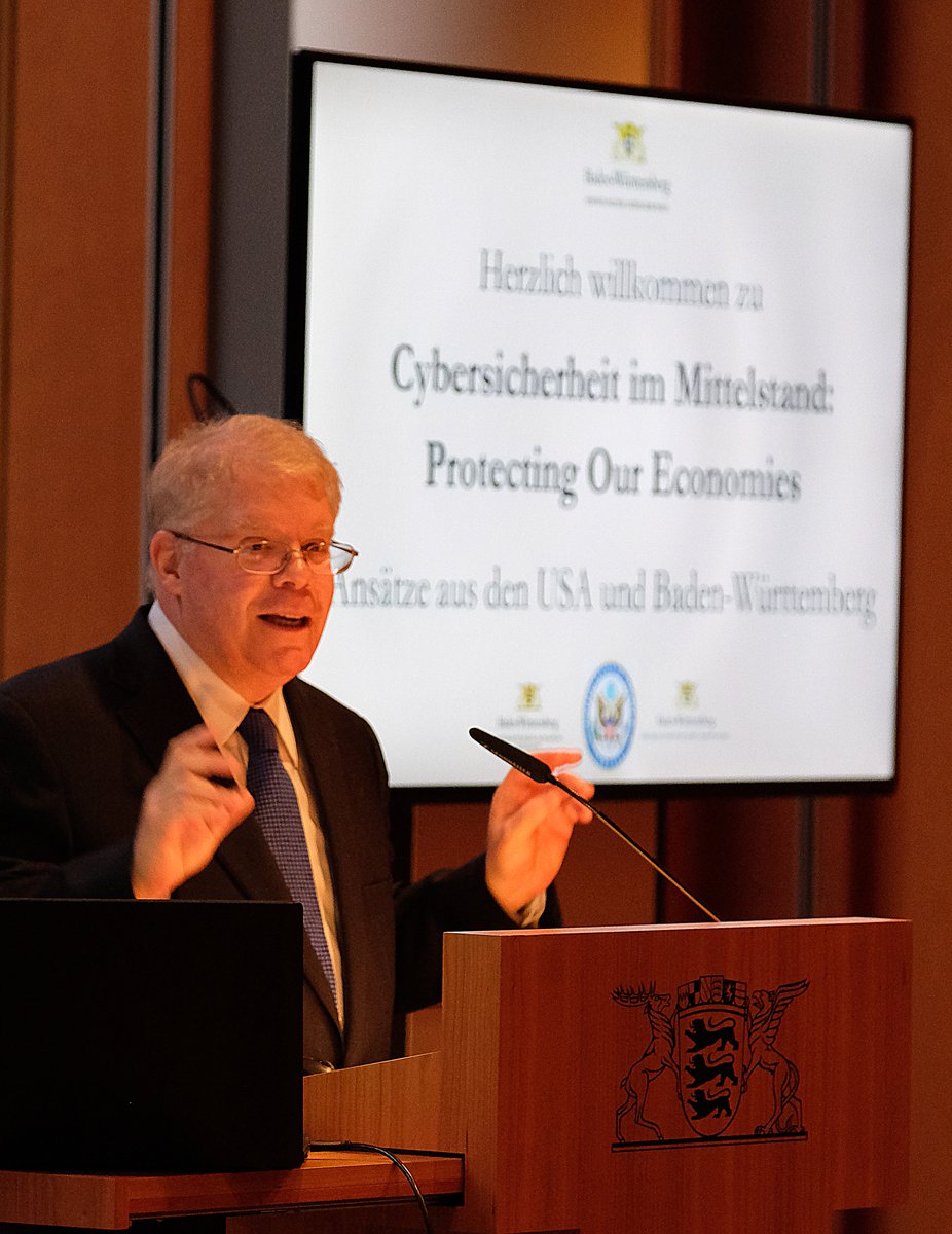 LVBWBerlin's tweet image. Cybersicherheit im Mittelstand: Protecting Our Economies. Ansätze aus den USA und Baden-Württemberg. Gestern Abend in der @LVBWBerlin, mit @IMbawue, @usbotschaft und @WM_BW #digitalbw. Infos: bit.ly/2MU496K