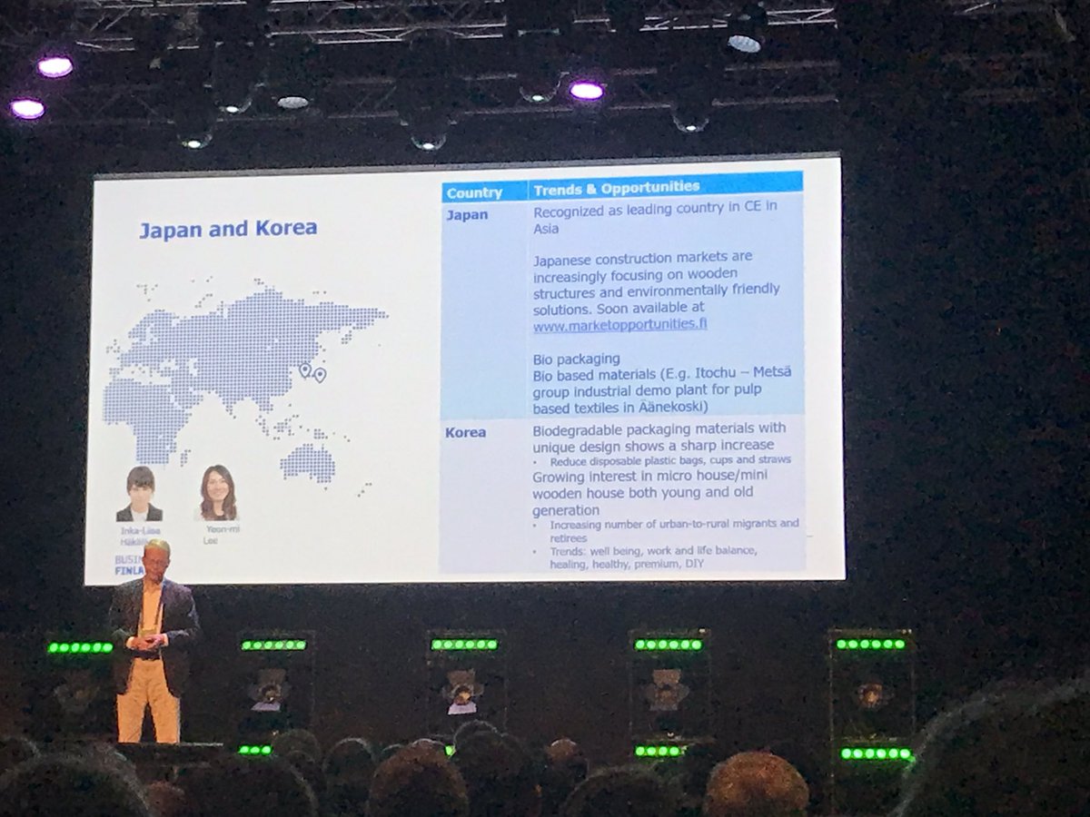 Interesting business opportunities in Asia presented by Jari Seilonen from <a href="/BusinessFinland/">Business Finland</a>! In Japan growing demand for wooden structures &amp; bio-based materials. #CircularEconomy