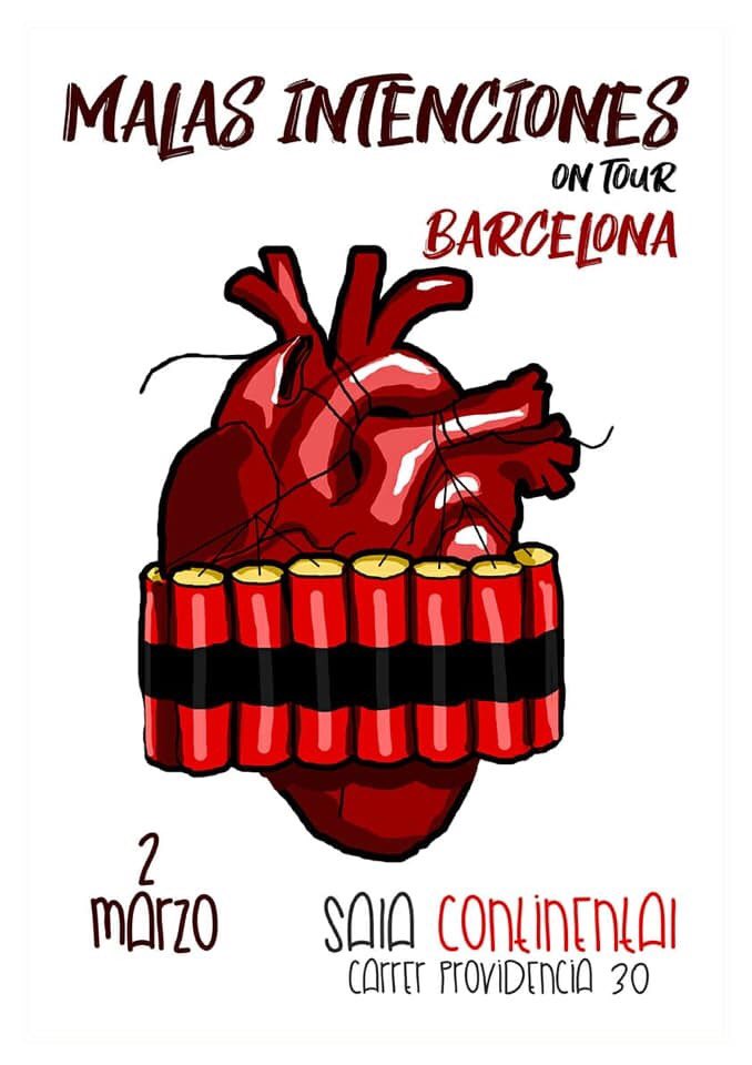 Este Sabado 2 de Marzo en directo MALAS INTENCIONES apertura puertas 21,30