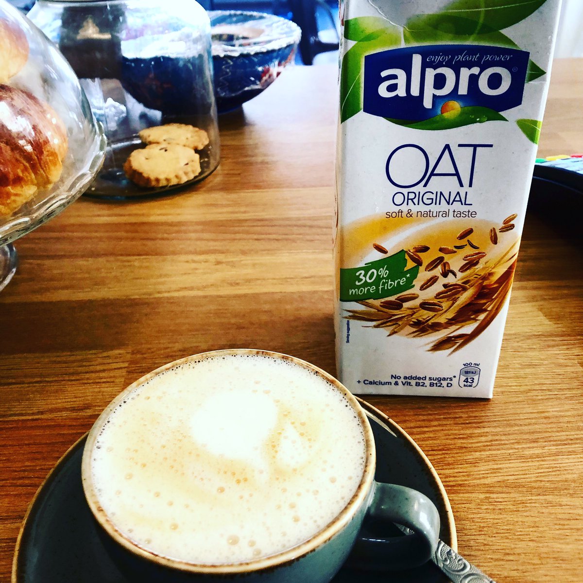We now stock Oat Milk in our range of alternative milks, why not try your coffee with a different milk #vegan #vegetarian #alternativeoptions #dairyfree #oatmilk #almondmilk #soyamilk #cafe #coffeeshop #georgiaskitchen #hamptonhill