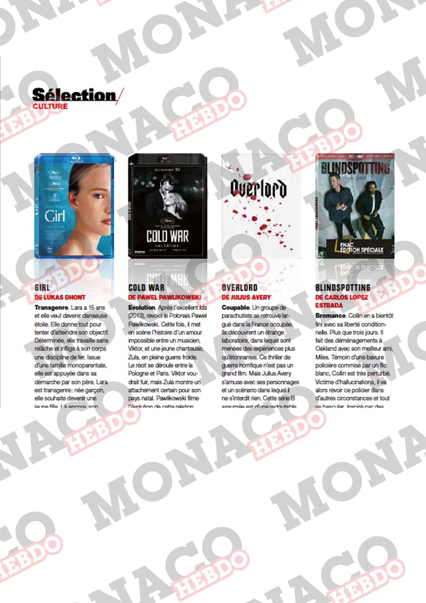RaphBrun's tweet image. #CultureSelection is in @monaco_hebdo n°1095 ! With @weareunloved @jamesblake #RustinMan 
@kulig_joanna and many others ! cc @cinephileActus @MehdiOmais @Geopol_Analisi @BadLionGold @philippe_rouyer @oliviertesquet @JeanJacky @QueenLeo_1 @sophie_queval @Fnac @RealEOC @cineMoiJe